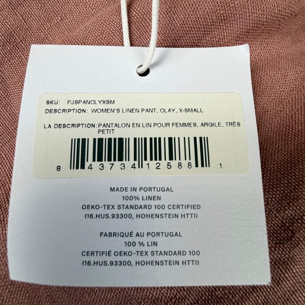 Parachute Linen Pant Clay XS Relaxed Loungewear Sustainable Eurosummer NWT - Picture 7 of 11